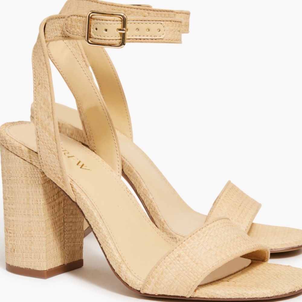 Woven JCrew factory Open-Toe Block Heels.